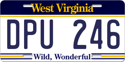WV license plate DPU246