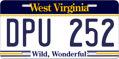 WV license plate DPU252