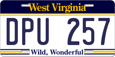 WV license plate DPU257