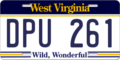 WV license plate DPU261