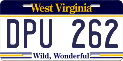 WV license plate DPU262