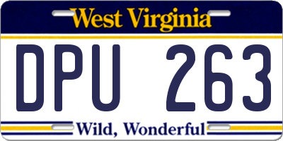 WV license plate DPU263