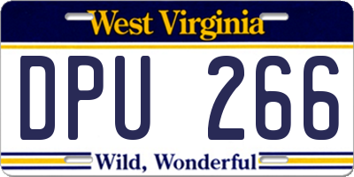 WV license plate DPU266