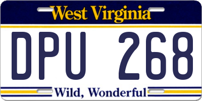 WV license plate DPU268