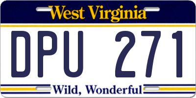 WV license plate DPU271