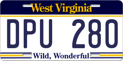 WV license plate DPU280
