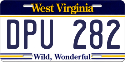 WV license plate DPU282
