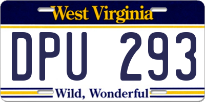 WV license plate DPU293