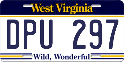 WV license plate DPU297