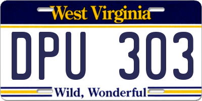 WV license plate DPU303
