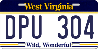 WV license plate DPU304