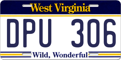 WV license plate DPU306