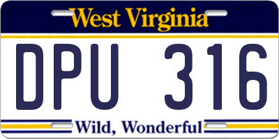 WV license plate DPU316
