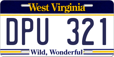 WV license plate DPU321