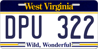 WV license plate DPU322