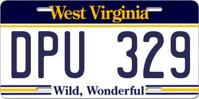 WV license plate DPU329