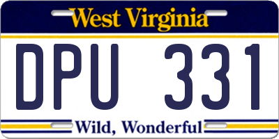 WV license plate DPU331