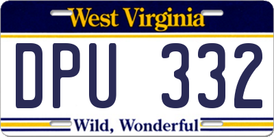 WV license plate DPU332