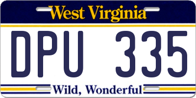 WV license plate DPU335