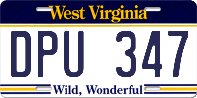 WV license plate DPU347