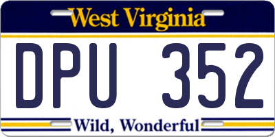 WV license plate DPU352