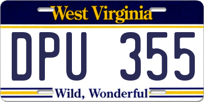 WV license plate DPU355