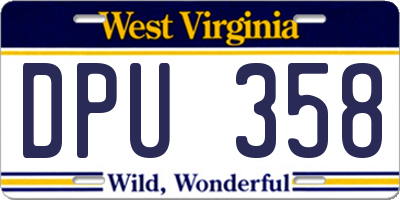 WV license plate DPU358