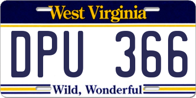WV license plate DPU366