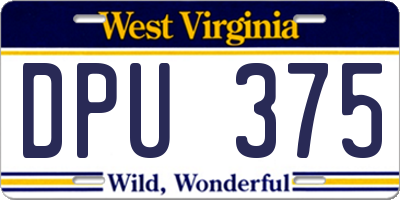 WV license plate DPU375