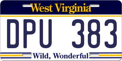 WV license plate DPU383