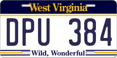 WV license plate DPU384