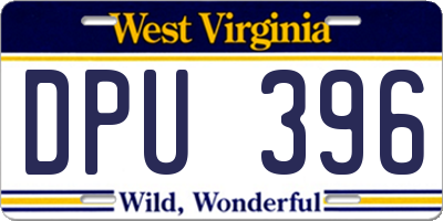 WV license plate DPU396