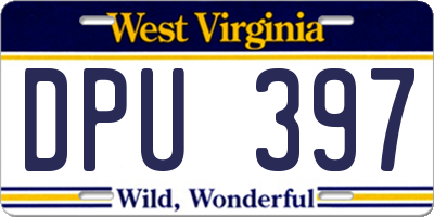 WV license plate DPU397