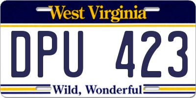 WV license plate DPU423