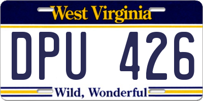 WV license plate DPU426