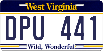 WV license plate DPU441
