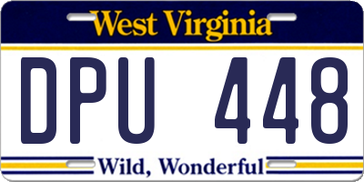 WV license plate DPU448