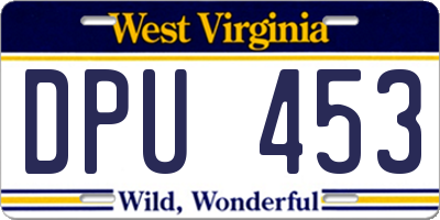 WV license plate DPU453