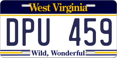 WV license plate DPU459