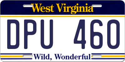 WV license plate DPU460