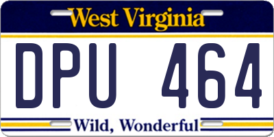 WV license plate DPU464