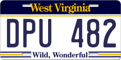 WV license plate DPU482