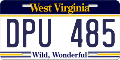 WV license plate DPU485