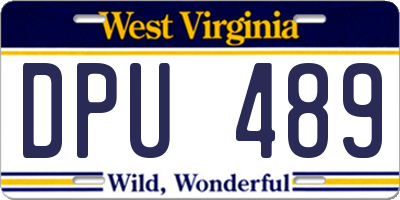 WV license plate DPU489