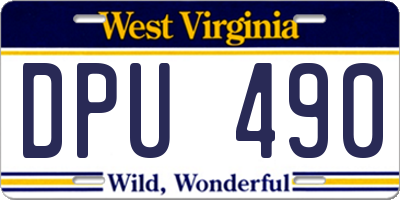 WV license plate DPU490