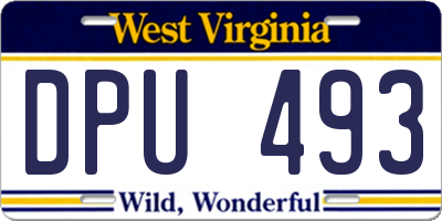 WV license plate DPU493