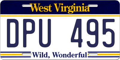 WV license plate DPU495