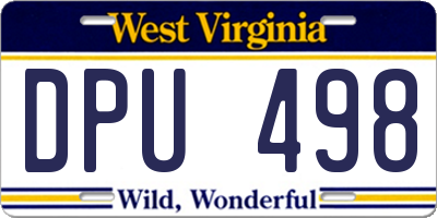WV license plate DPU498