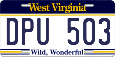 WV license plate DPU503