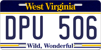 WV license plate DPU506